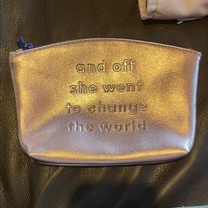 Ipsy Gold Inspirational Cosmetic Bag